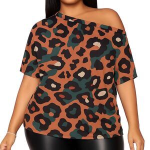 PESION Women's Off The Shoulder Top Short Sleeves, Size: M